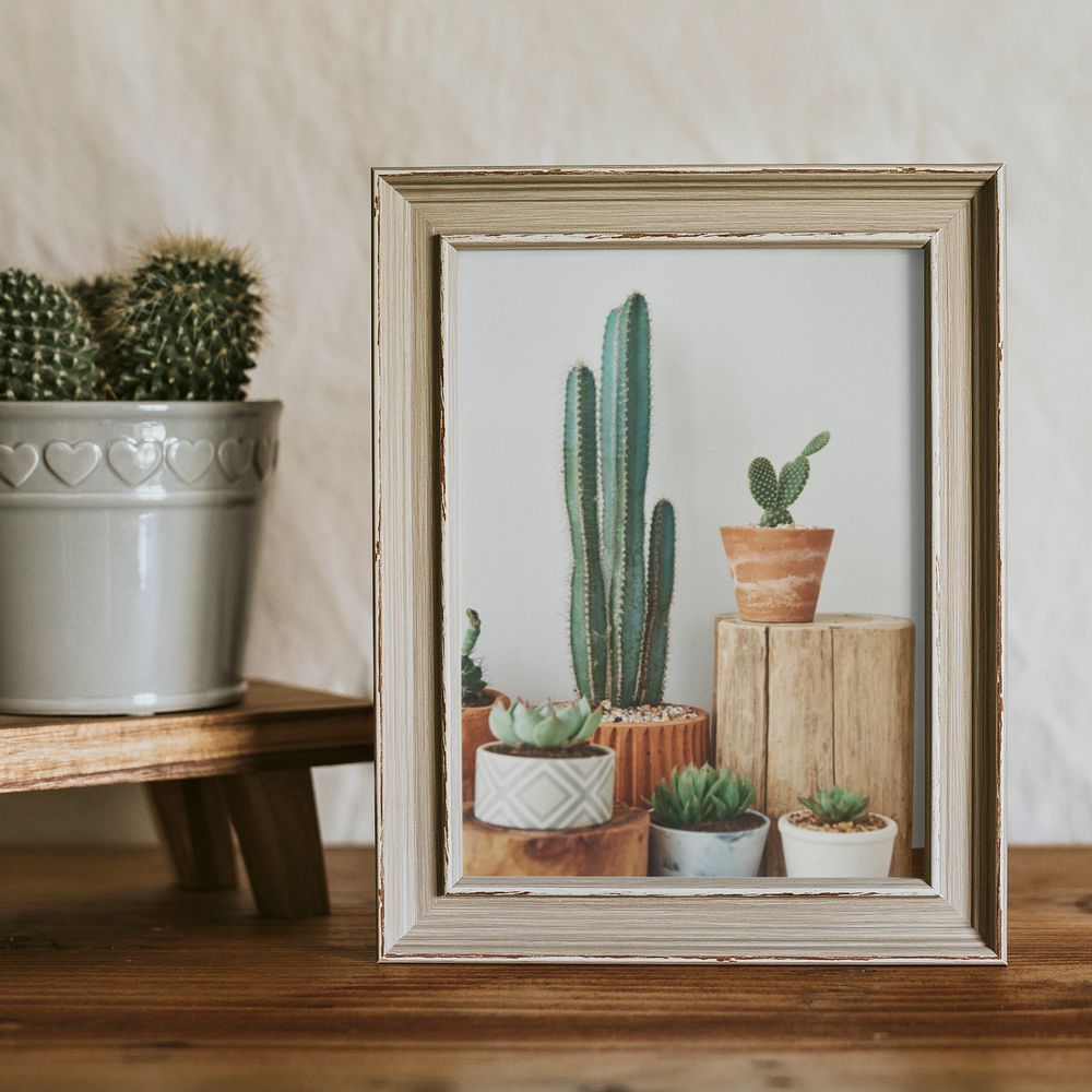 Photo frame mockup, aesthetic home decor