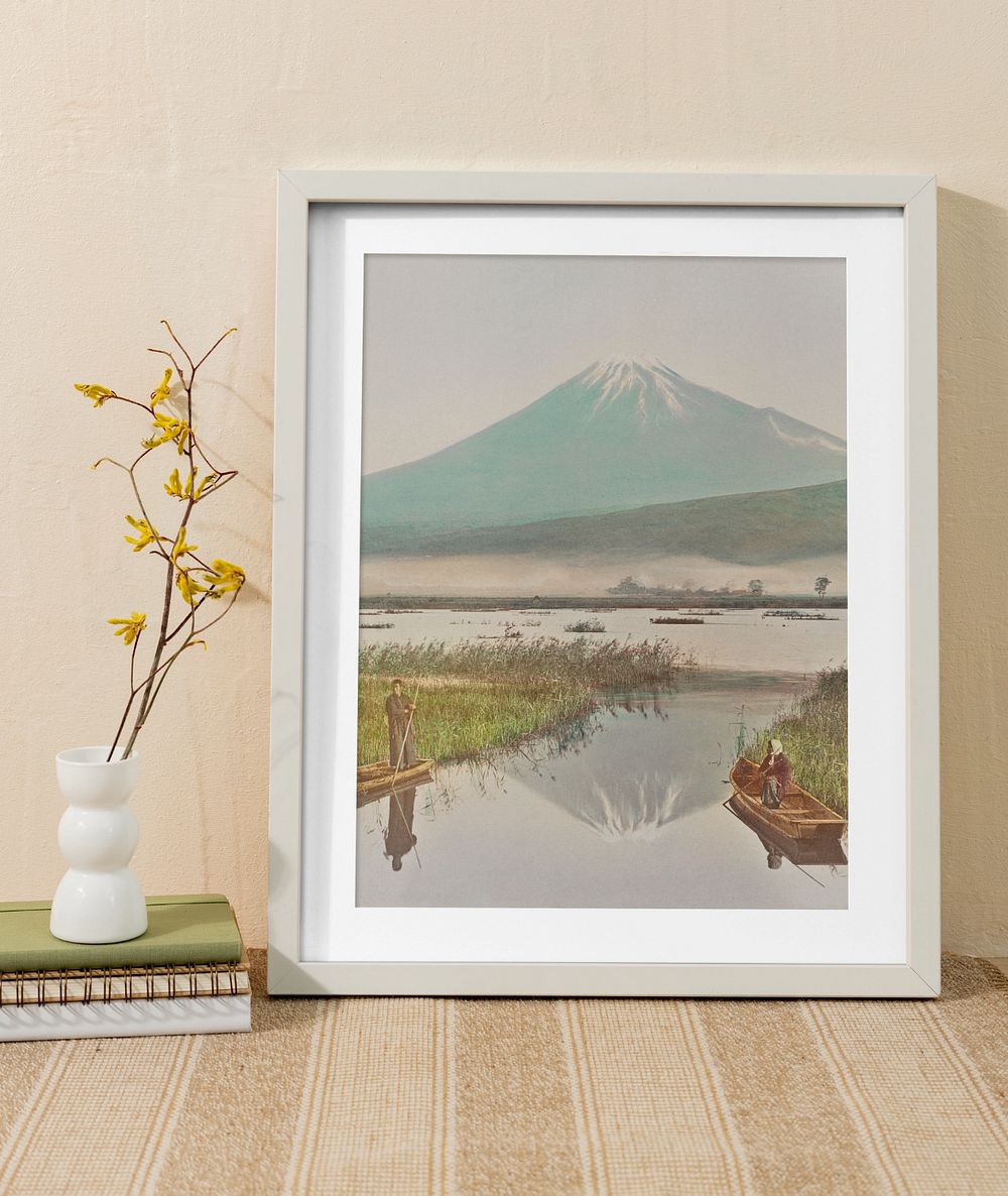 Photo frame mockup, modern home decor, editable design