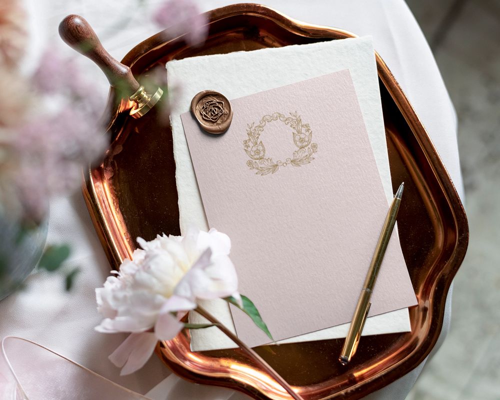 Card editable mockup, vintage design