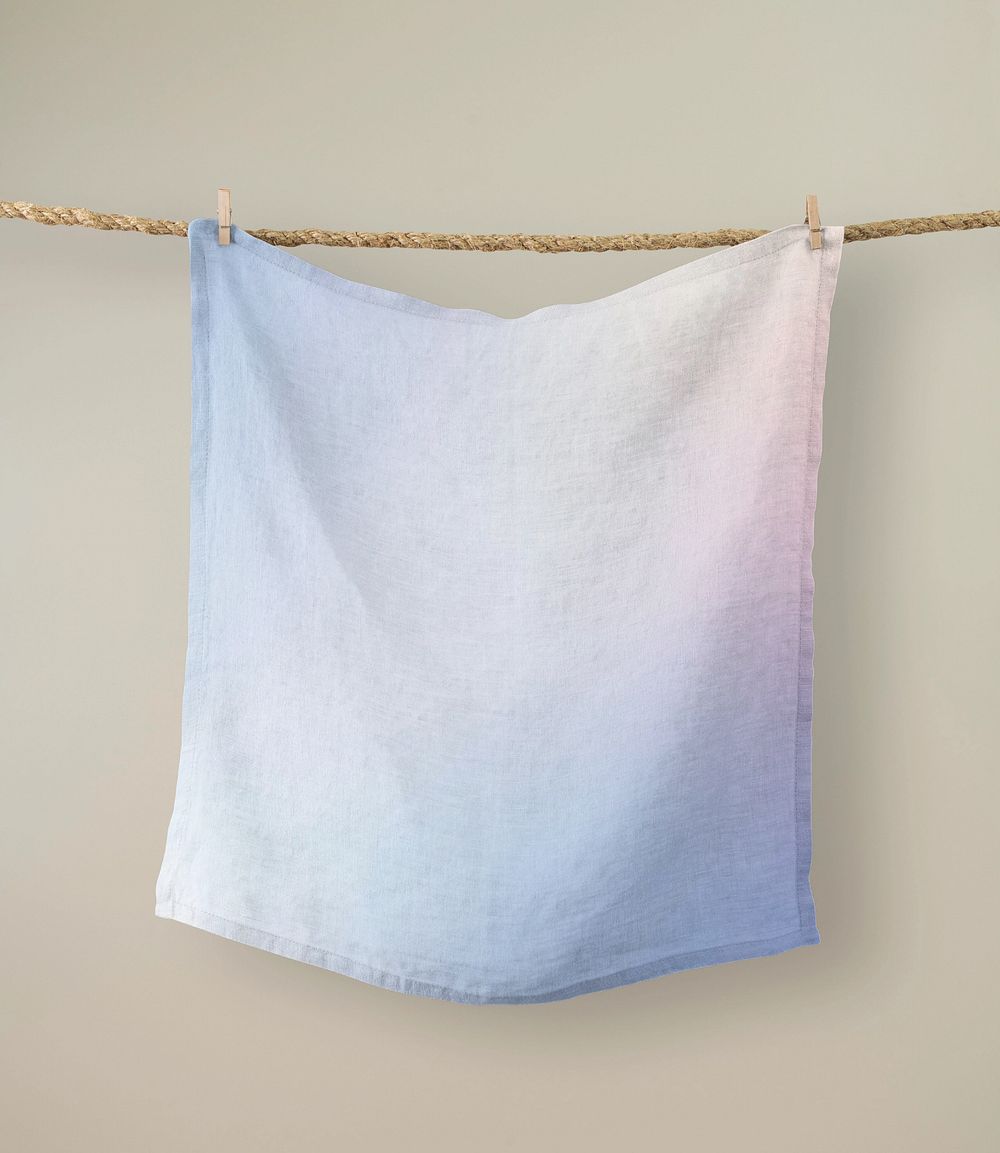 Hanging handkerchief mockup, beige editable design
