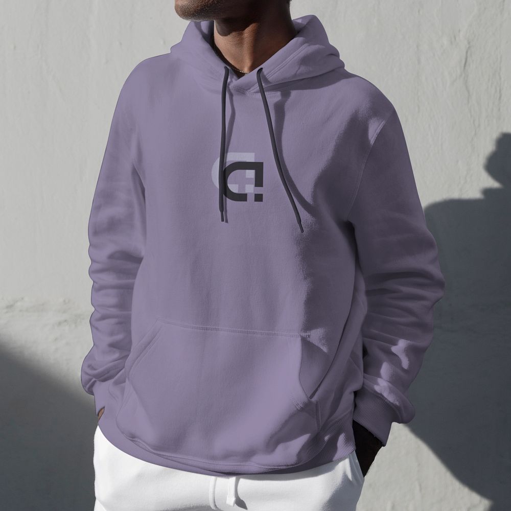 White hoodie mockup, men's fashion