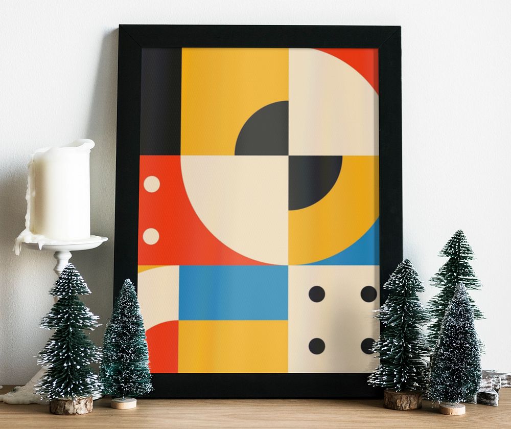 Christmas frame mockup, editable design 