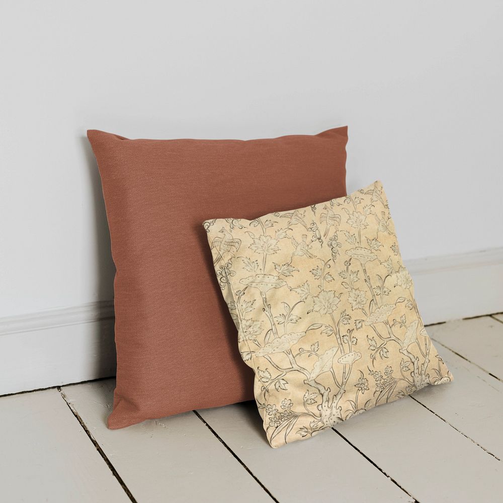 Cushion cover mockup, earth tone design