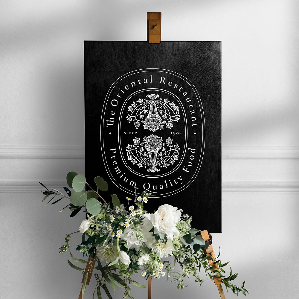 Restaurant sign editable mockup, advertisement design