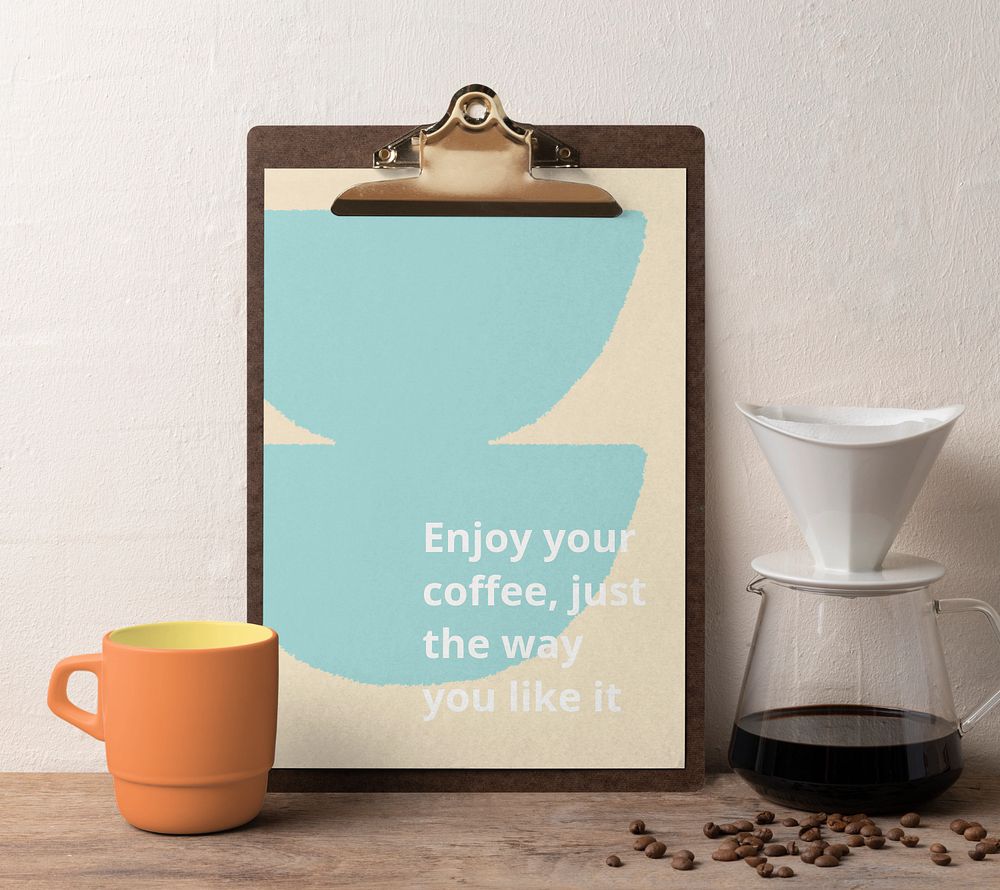 Clipboard menu mockup, cafe aesthetic design