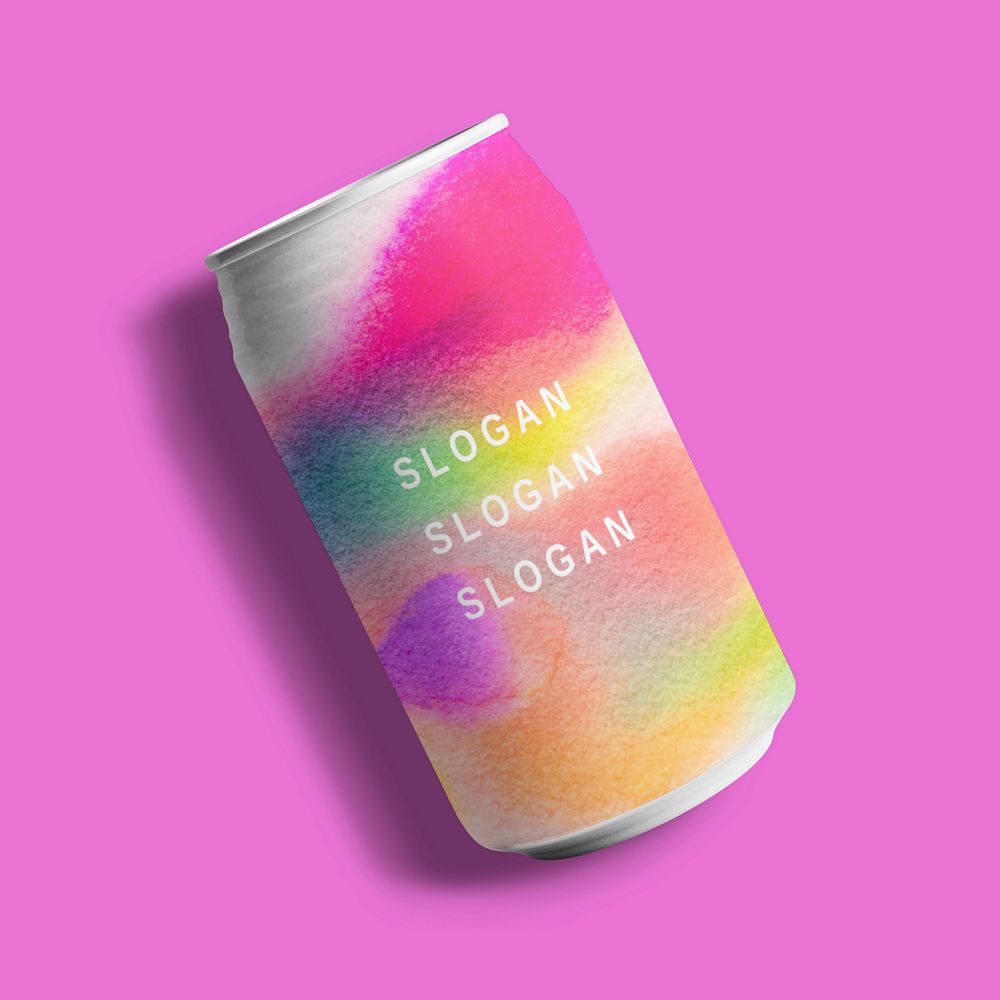 Soda can mockup, beverage product