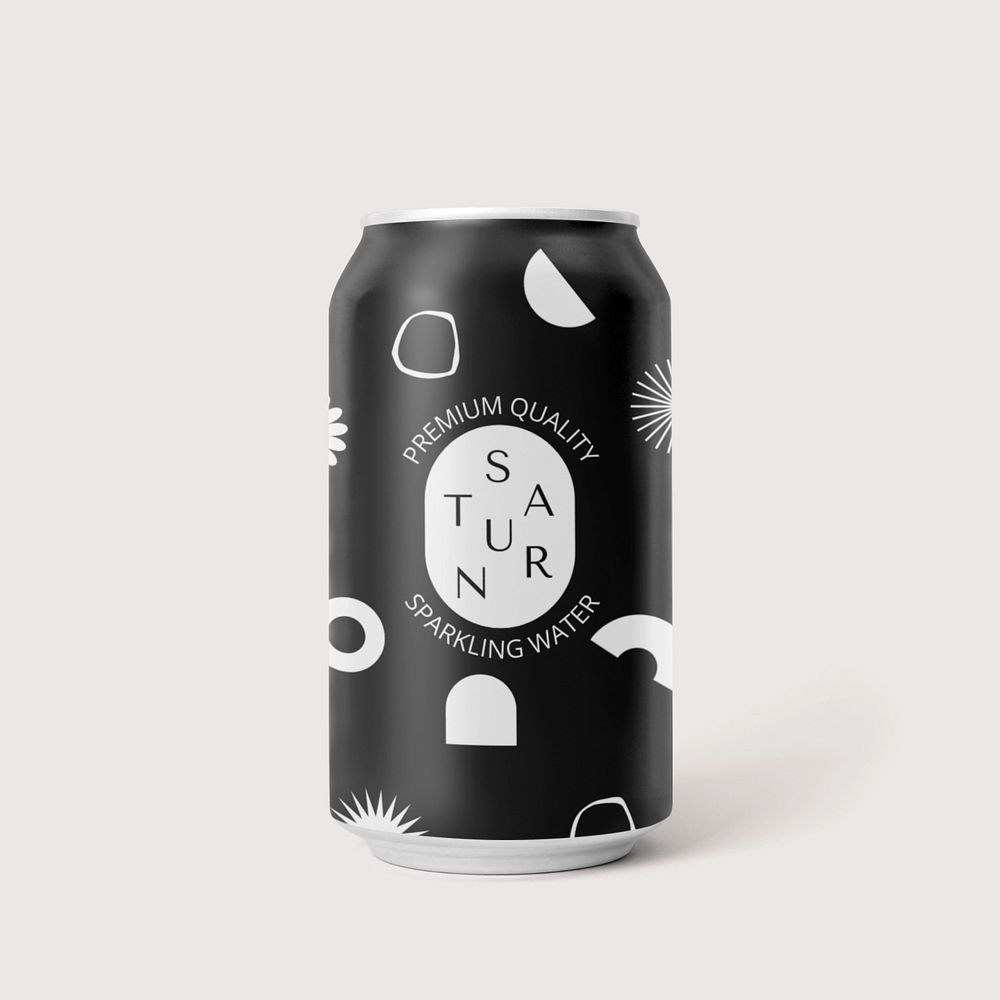 Soda can mockup, beverage product