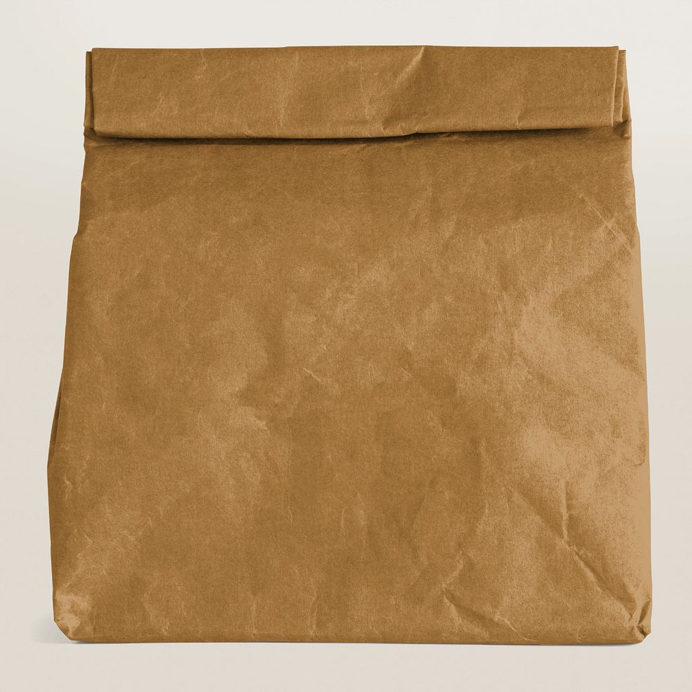 Rolled paper bag mockup, product branding