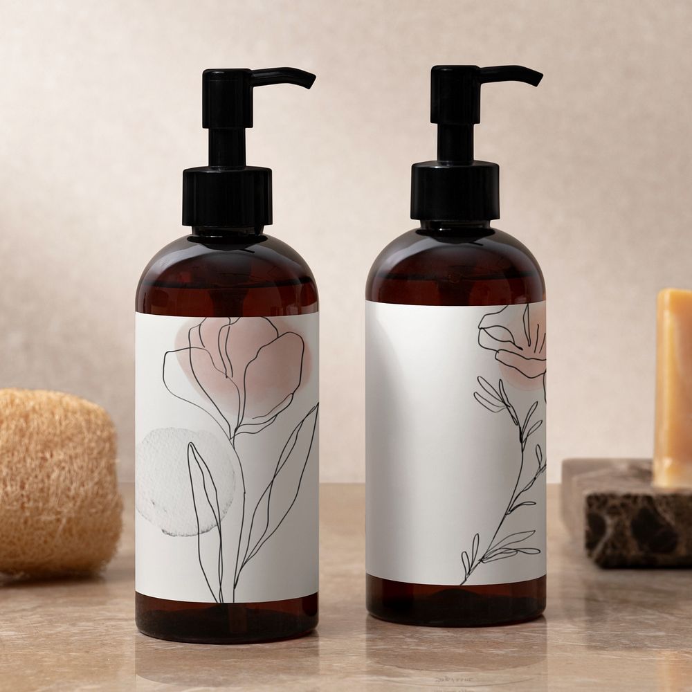 Lotion bottles mockup, product packaging