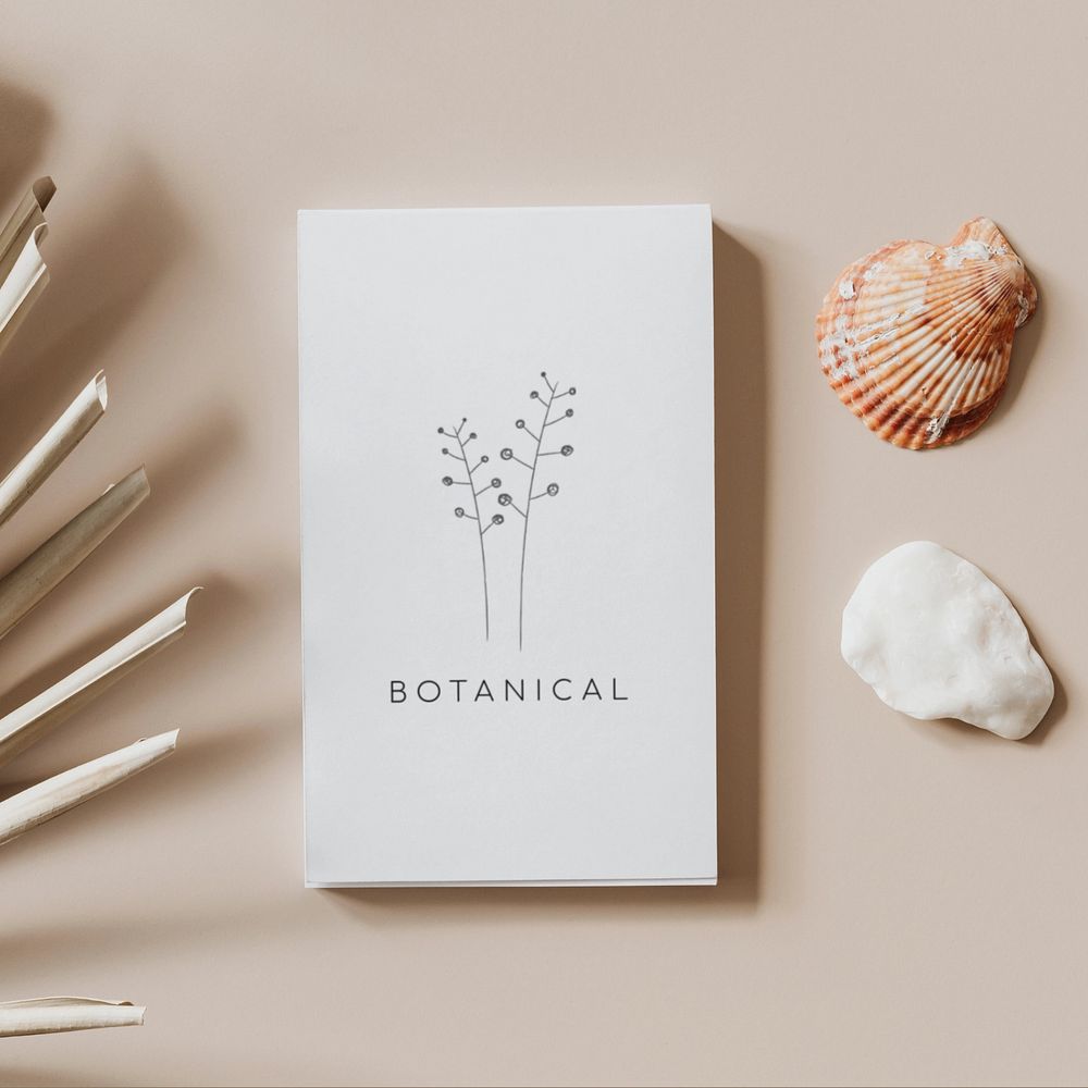 Botanical flyer, brochure mockup, aesthetic design