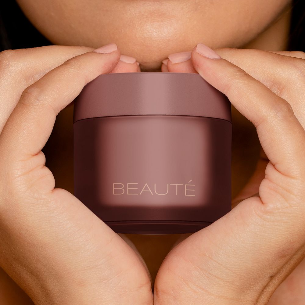 Makeup jar mockup, product packaging