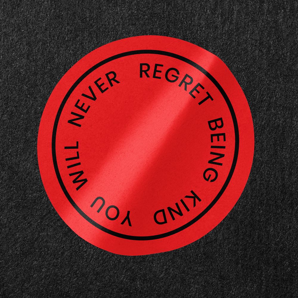 Round sticker mockup, editable text 