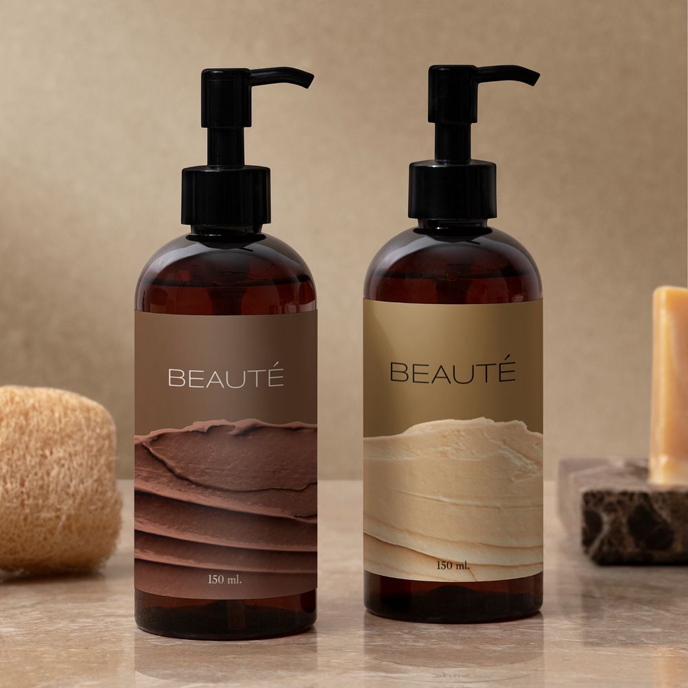 Lotion bottles mockup, product packaging