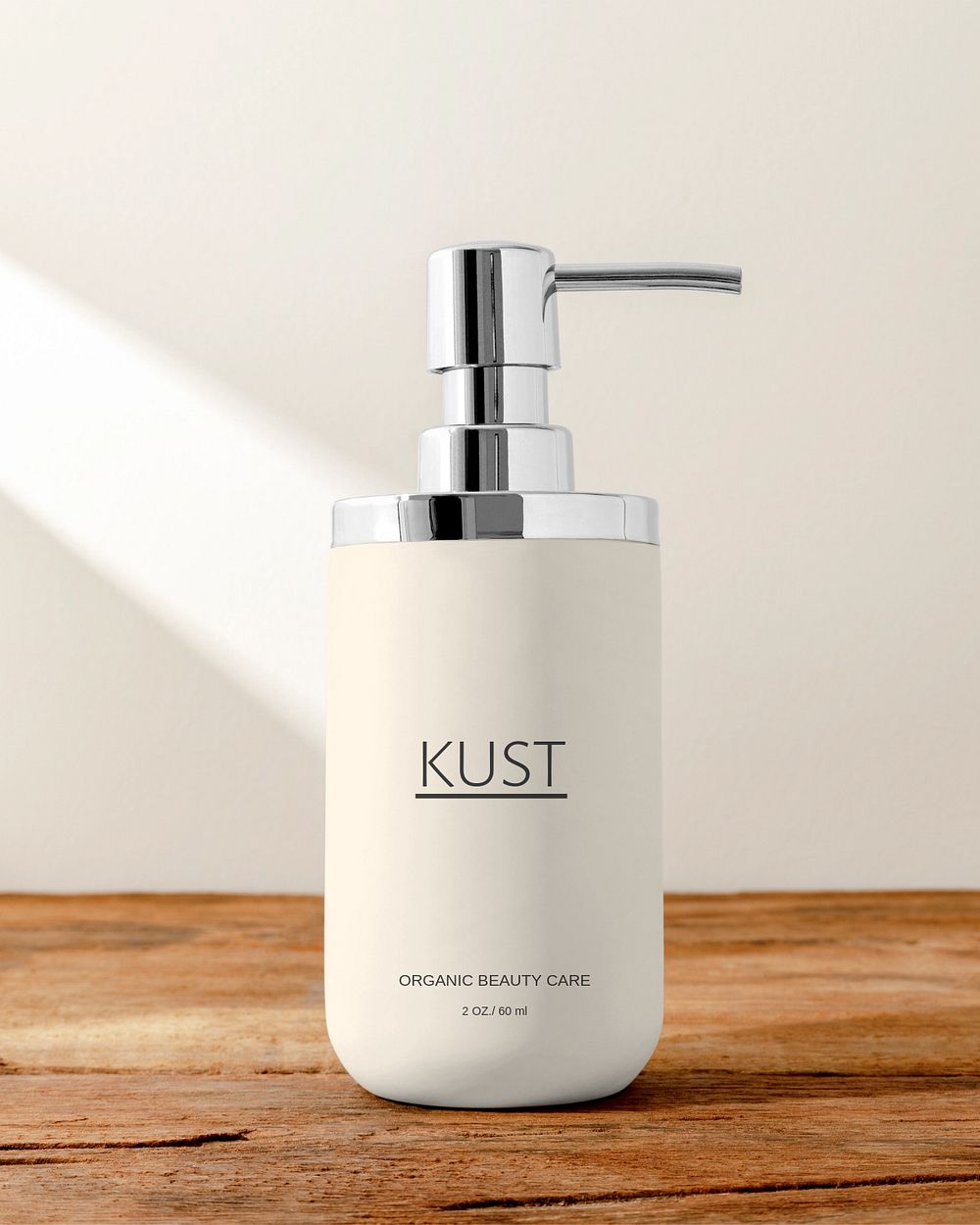 Skincare pump bottle label mockup, editable beauty product design