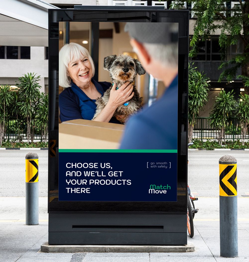 Home delivery digital signage mockup, editable design