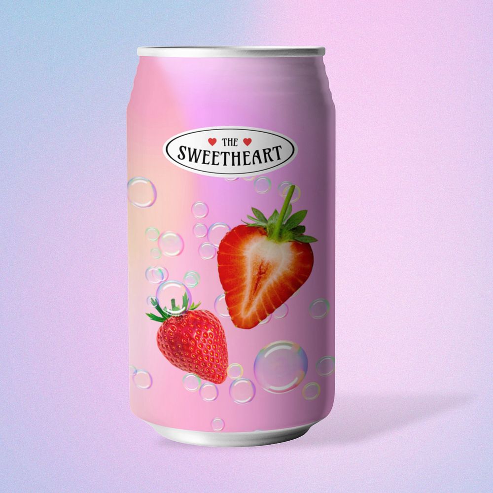 Soda can mockup, beverage packaging