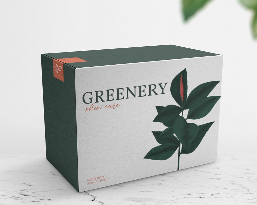 Eco paper box mockup, editable design