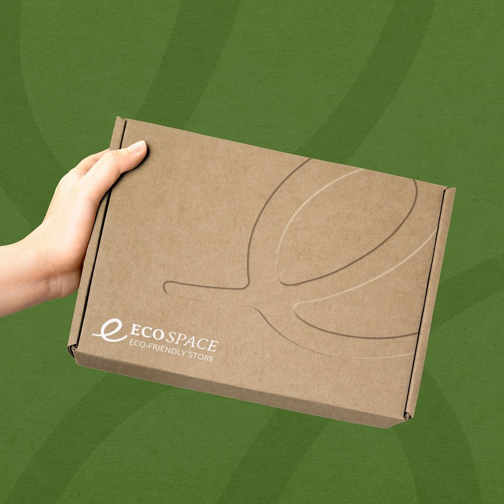 Parcel box mockup, editable delivery product