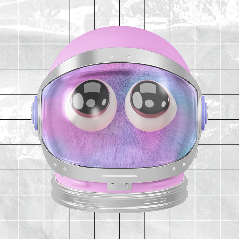 3D astronaut helmet mockup, pink design