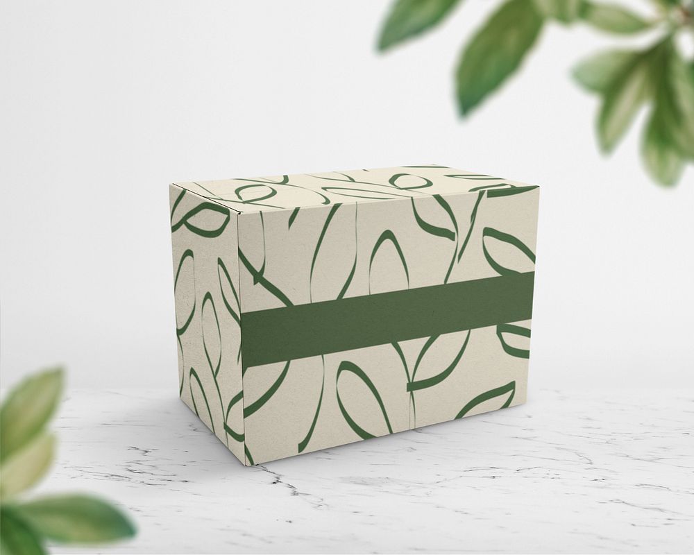 Eco paper box mockup, editable design