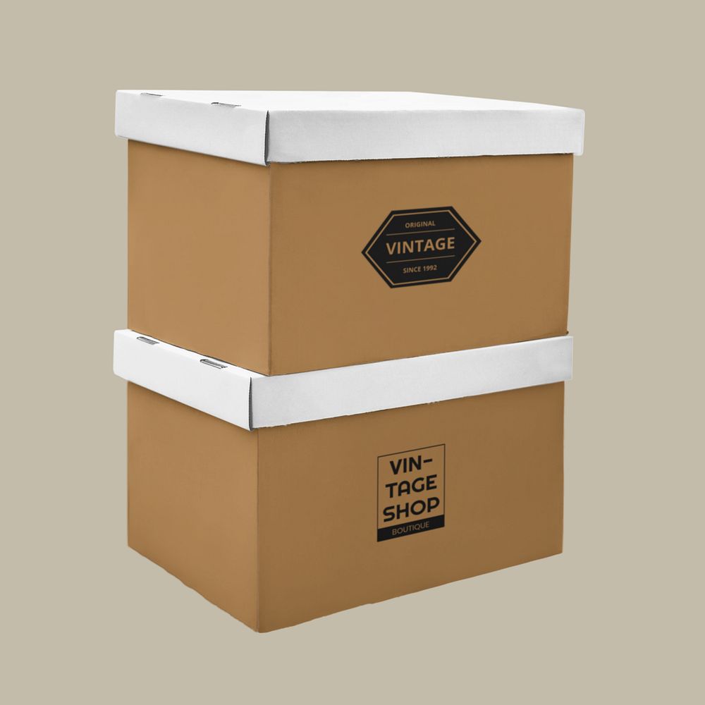 Cardboard box mockup, editable delivery packaging