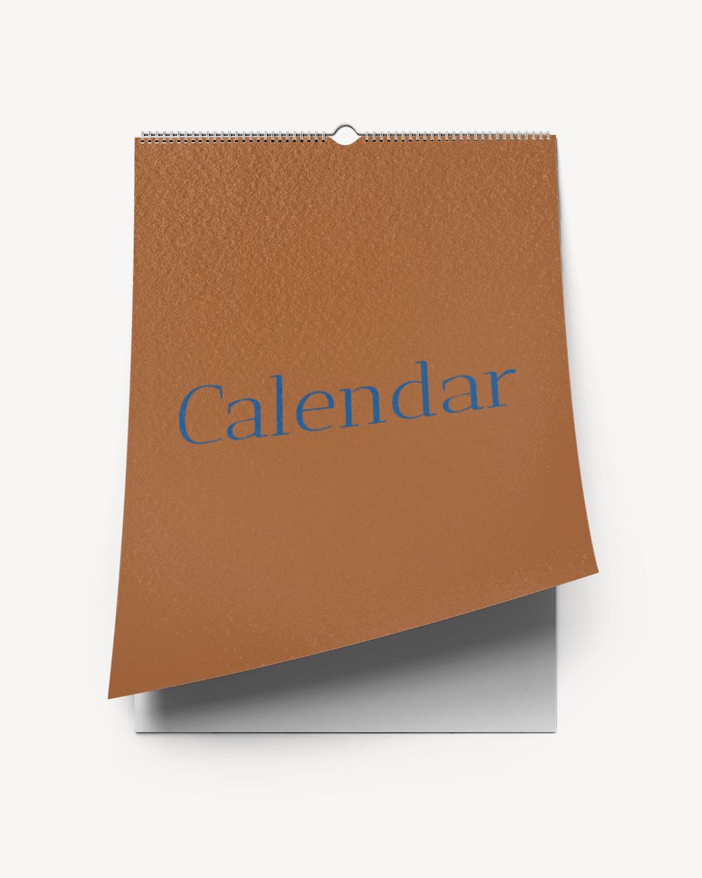 Wall calendar mockup, brown 3D rendering design