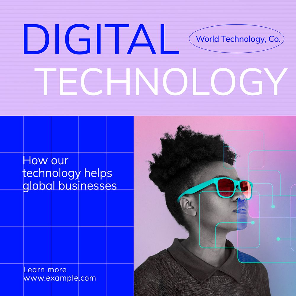 Digital technology business Instagram post template