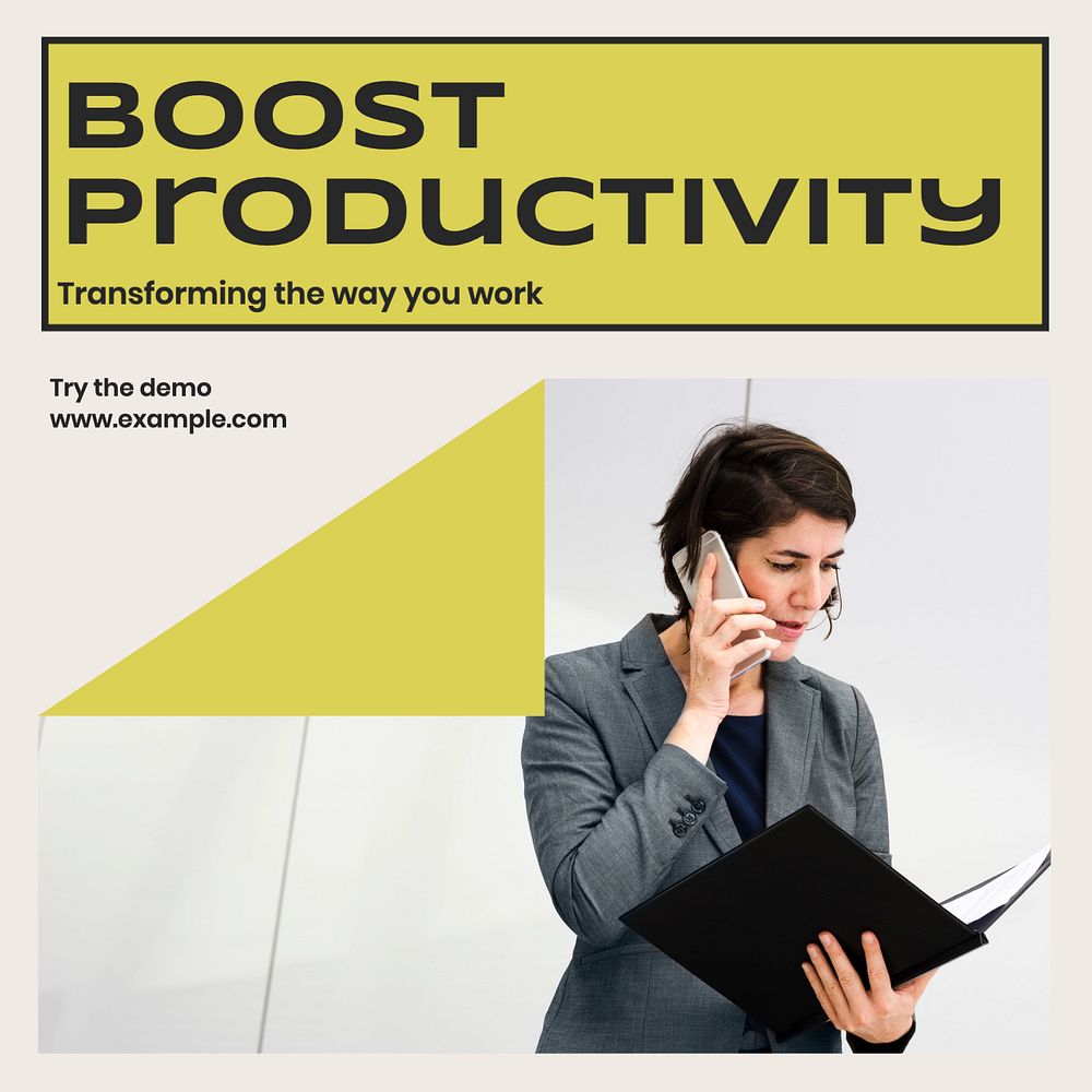 Boost productivity Instagram post template