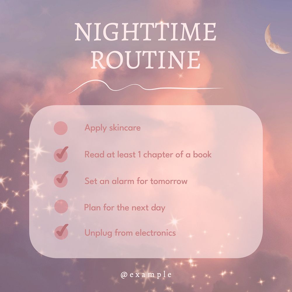 Nighttime routine Instagram post template