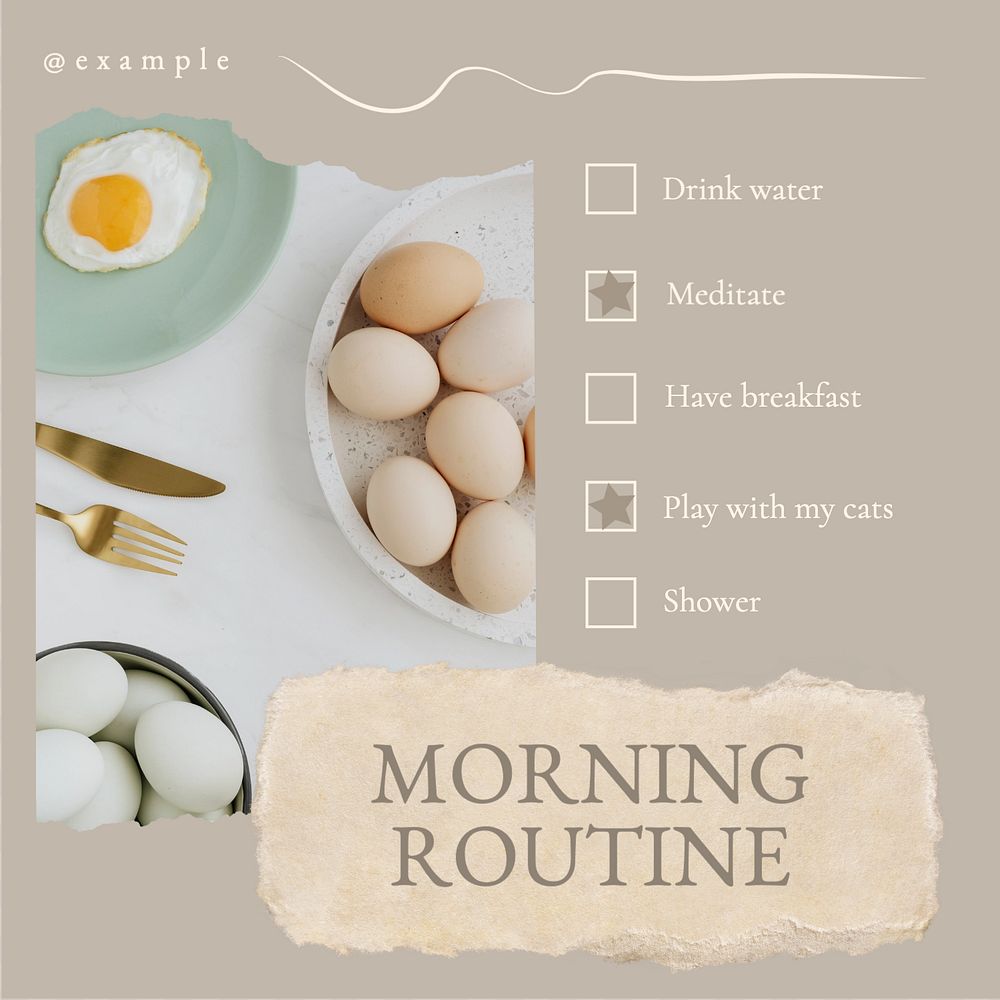 Morning routine Instagram post template