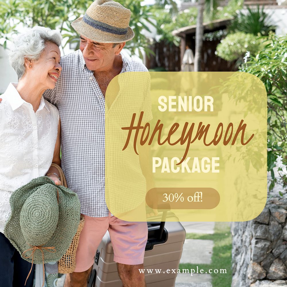 Senior honeymoon package Instagram post template