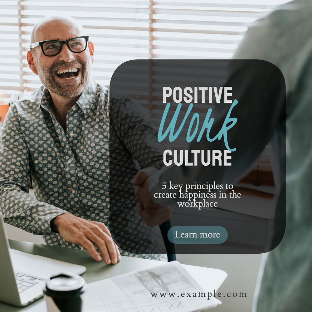 Positive work culture Instagram post template