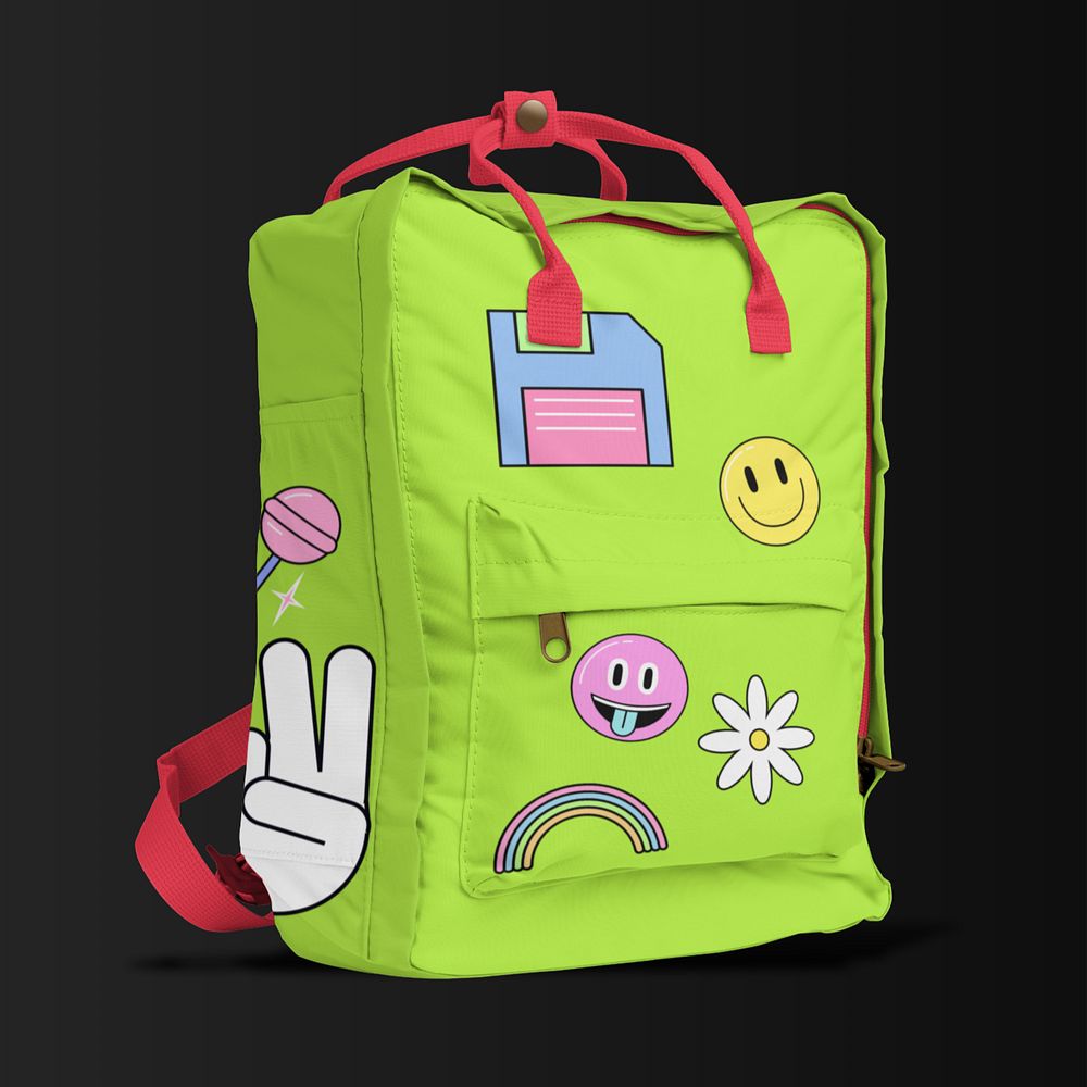 Editable square backpack mockup