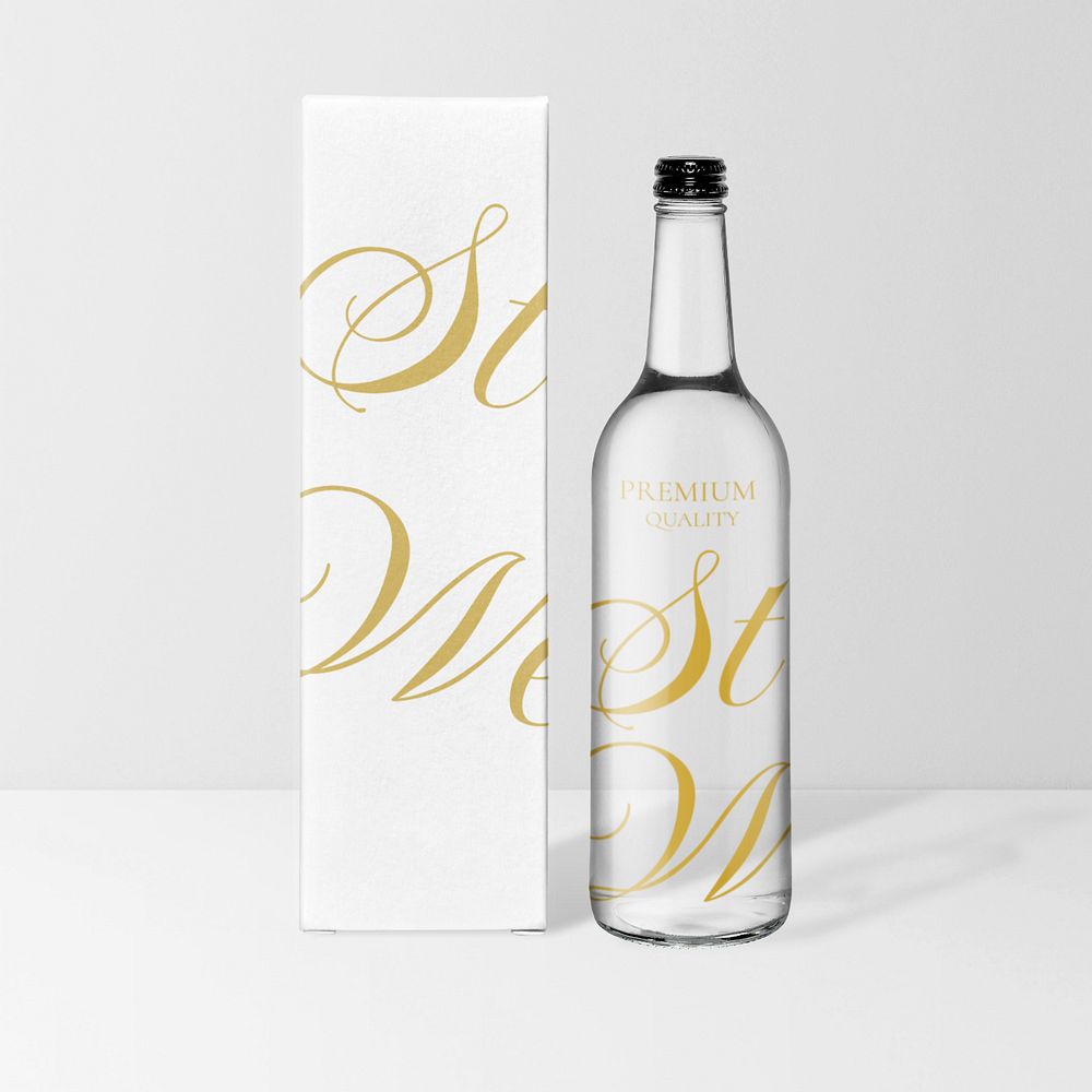 Alcoholic drink bottle mockup, editable business branding design