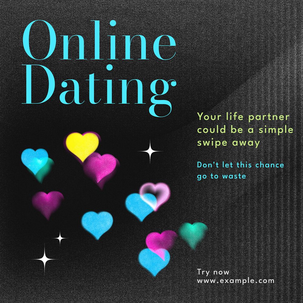 Online dating Instagram post template