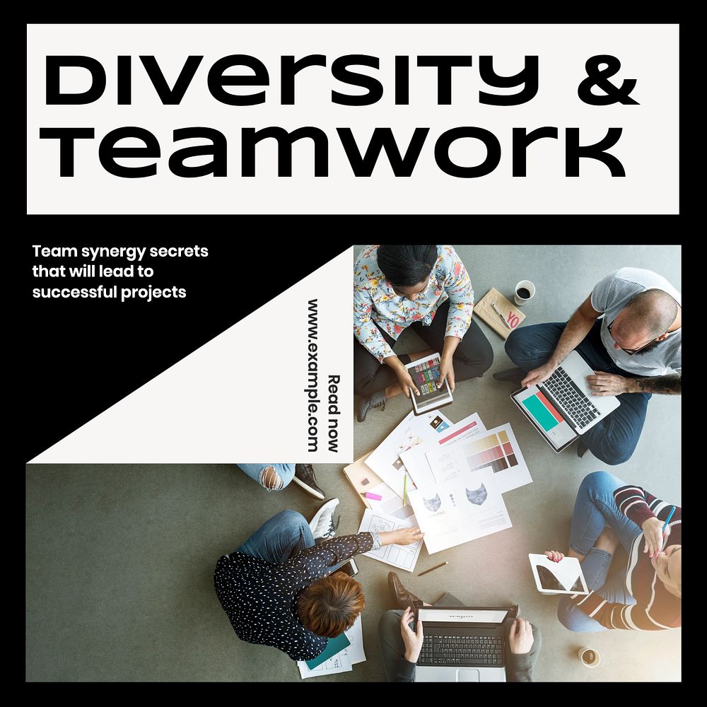 Diversity work teamwork Instagram post template