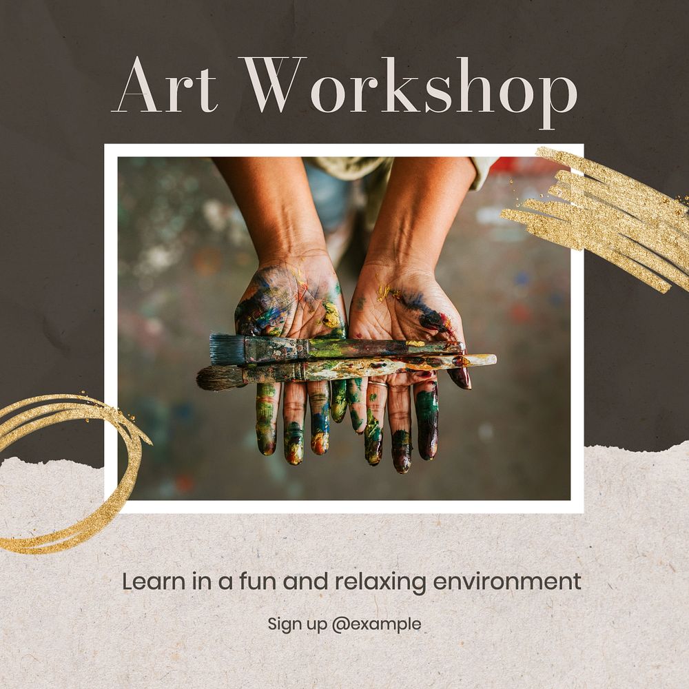 Art workshop Instagram post template