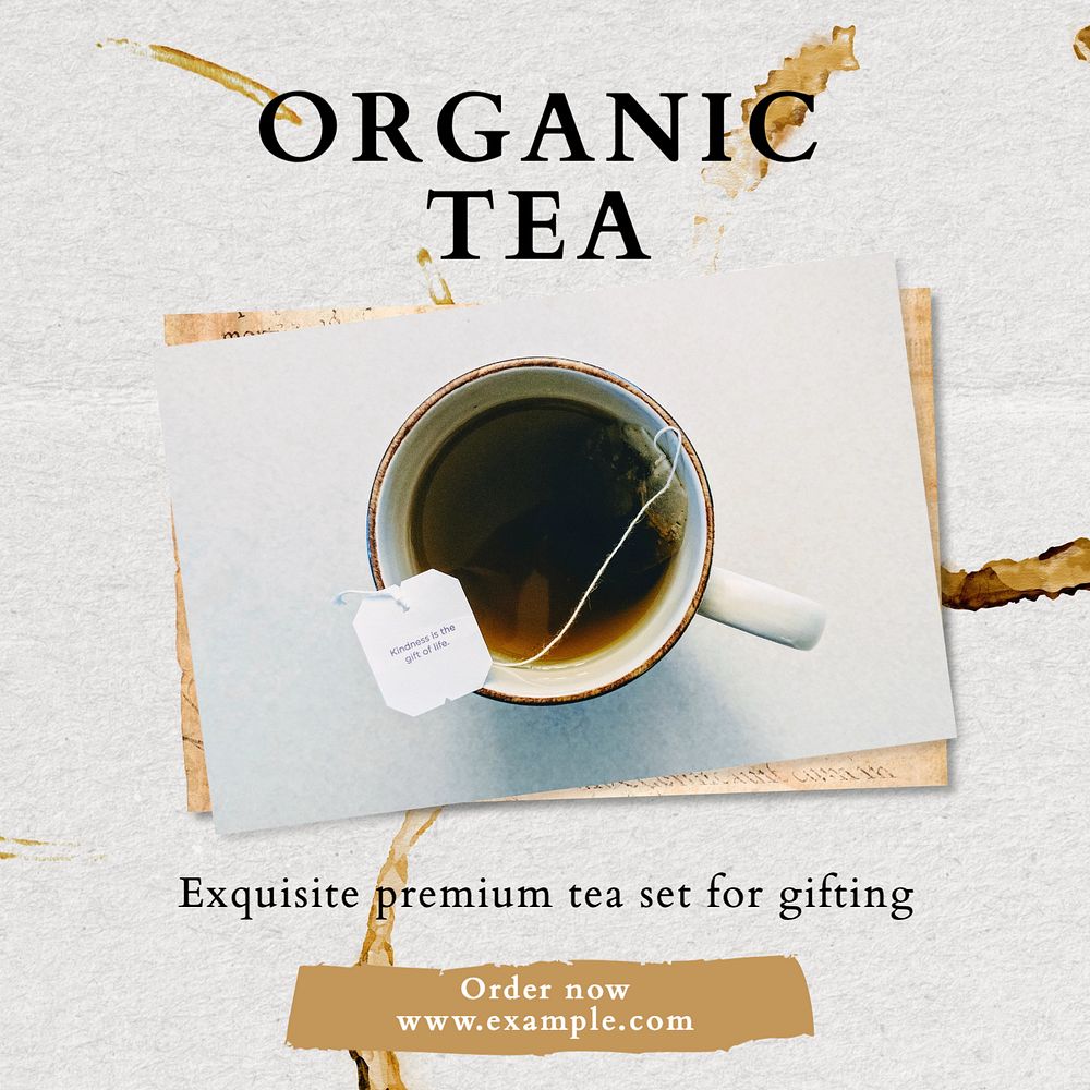 Organic tea Instagram post template