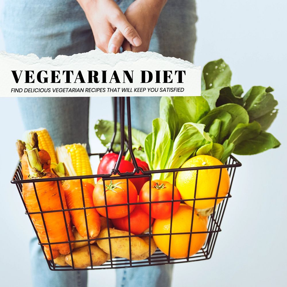 Vegetarian diet Instagram post template