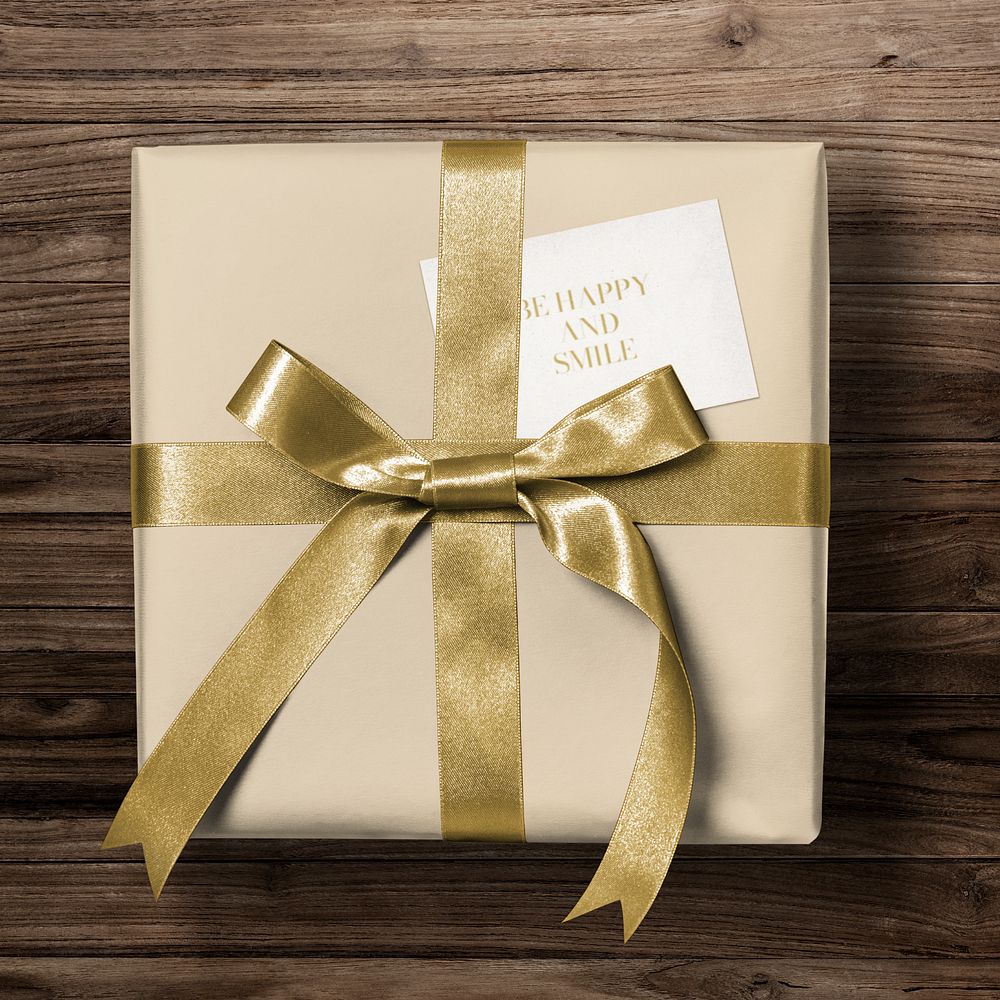 Gift box mockup, editable packaging