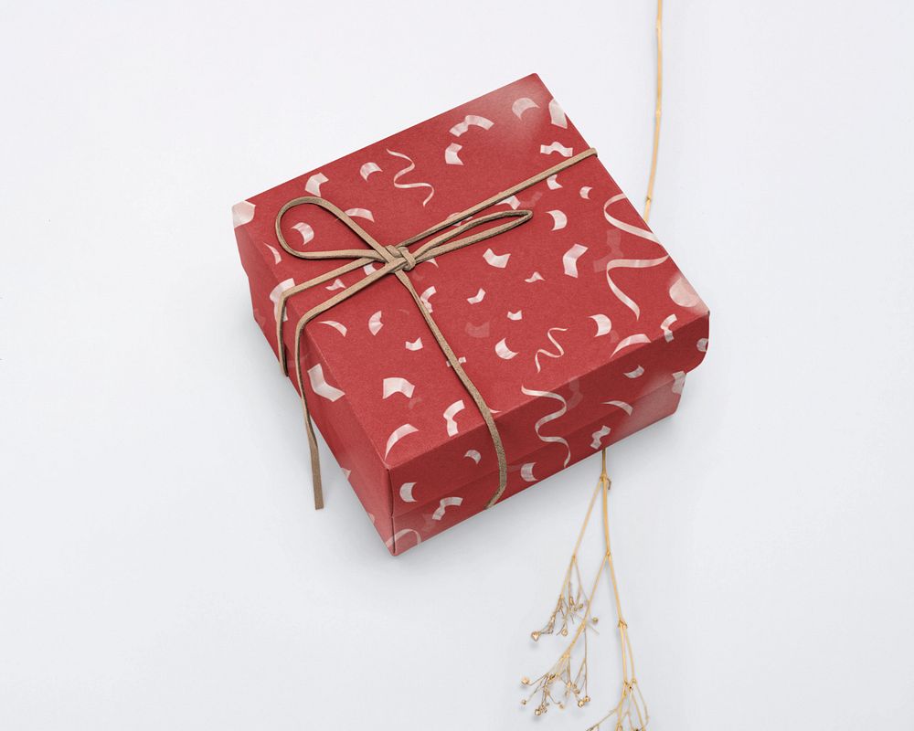 Present box mockup, editable packaging