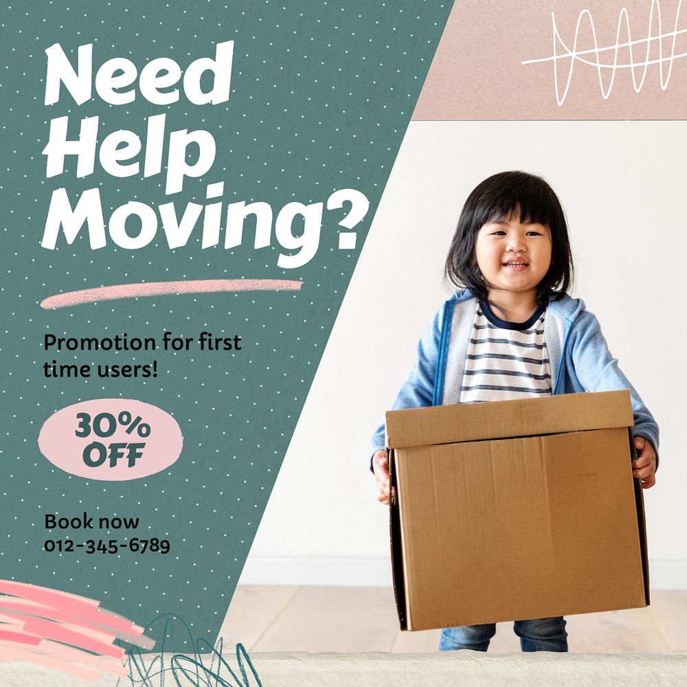 Moving day Instagram post template