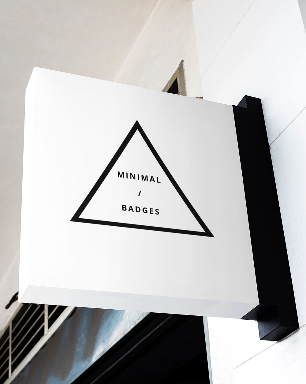 Editable hanging shop sign mockup