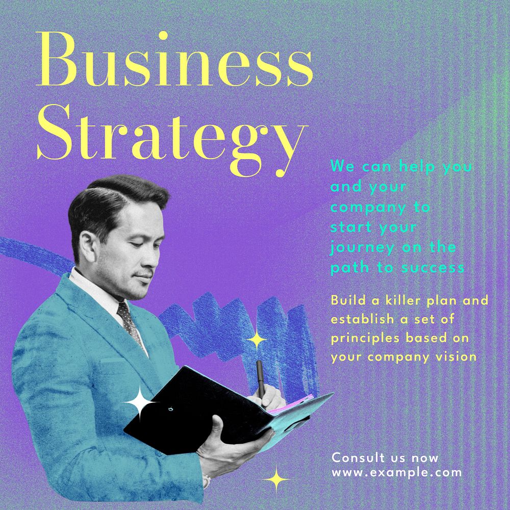 Business strategy Instagram post template