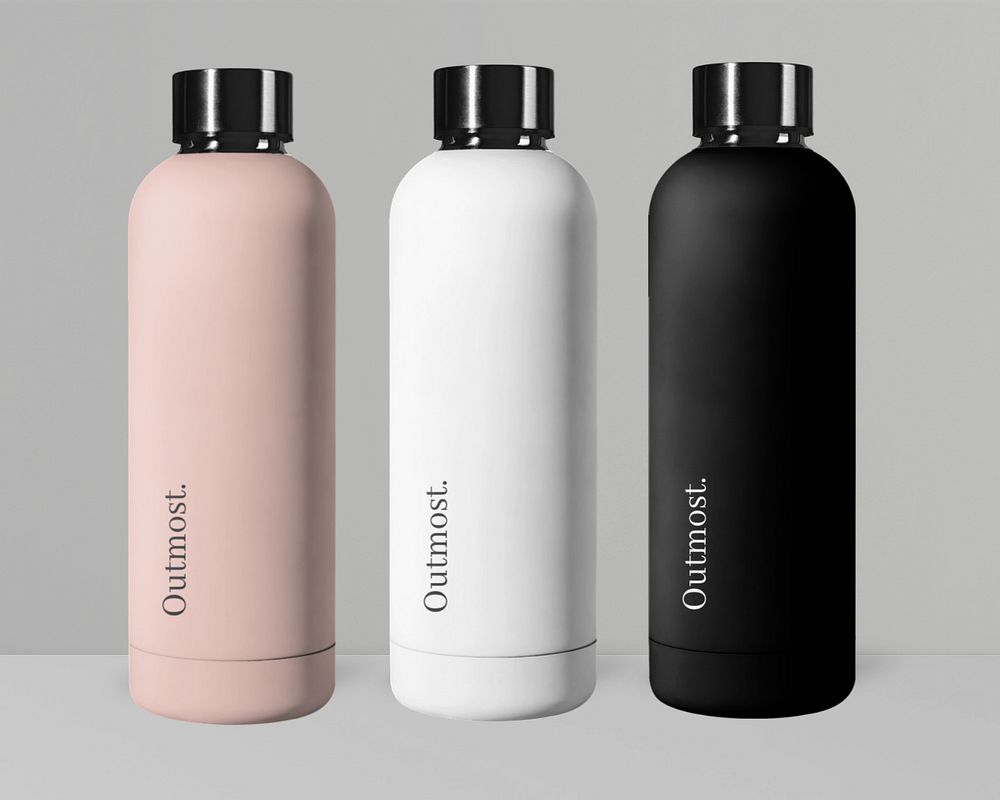 Editable insulated water bottle mockups, eco-friendly product