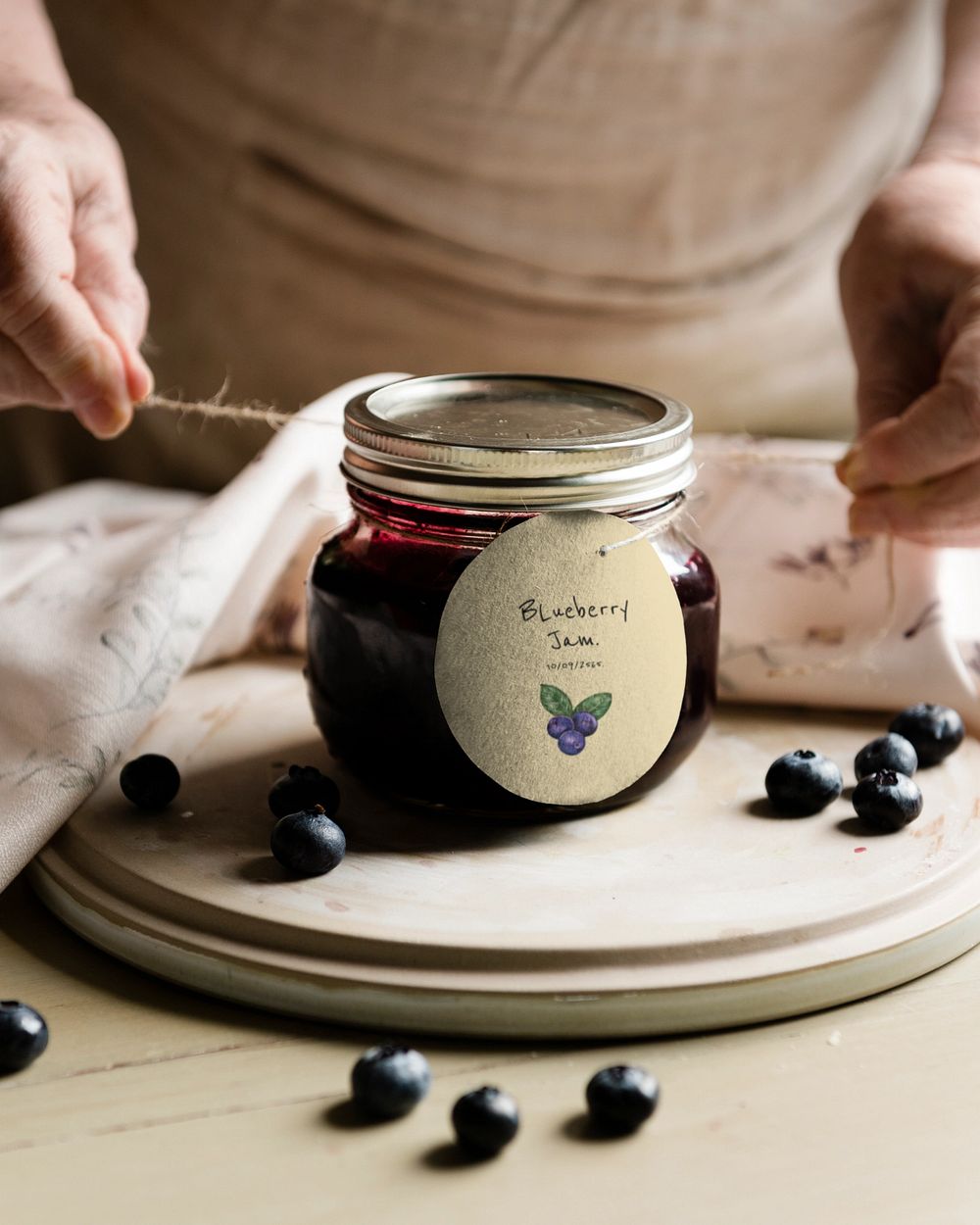 Jam jar mockup, editable product label design