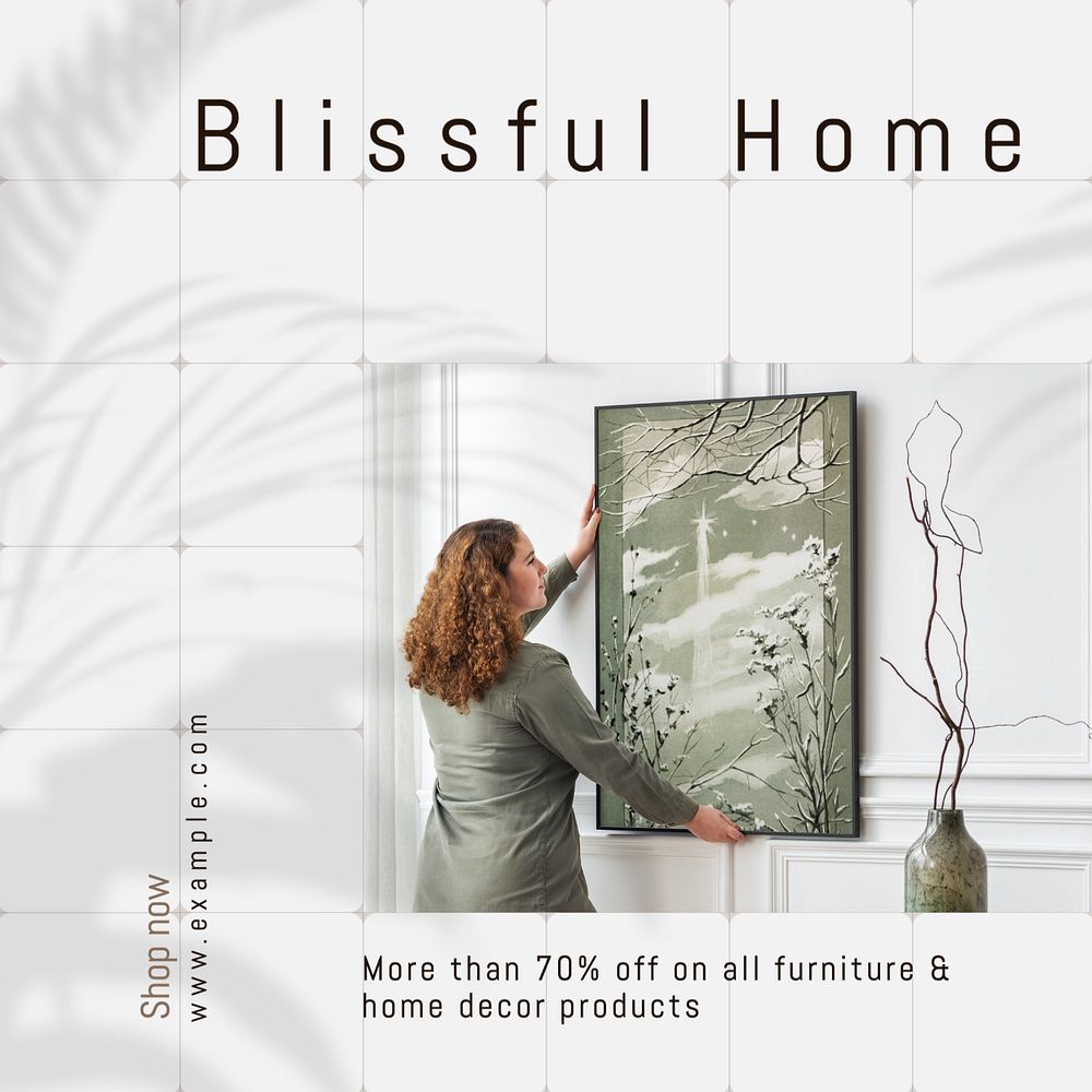 Blissful home Instagram post template