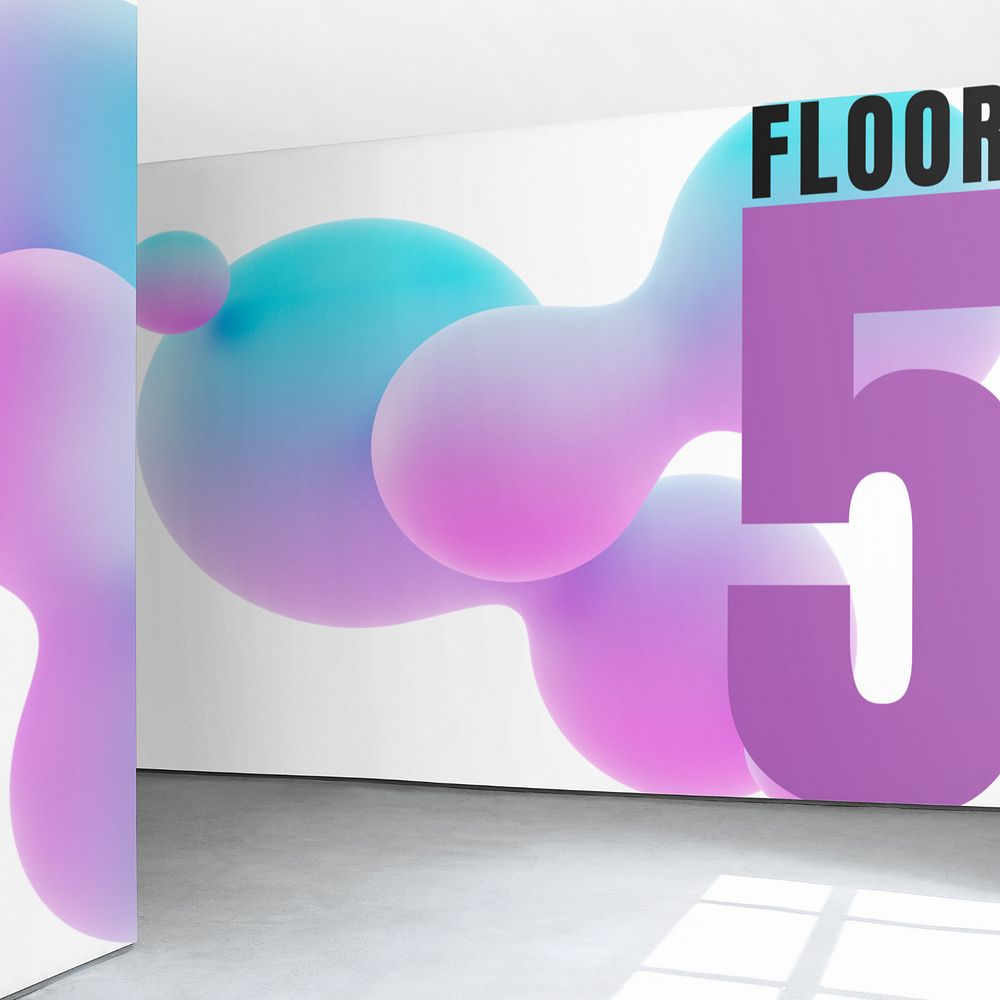 Exhibition wall mockup, editable design