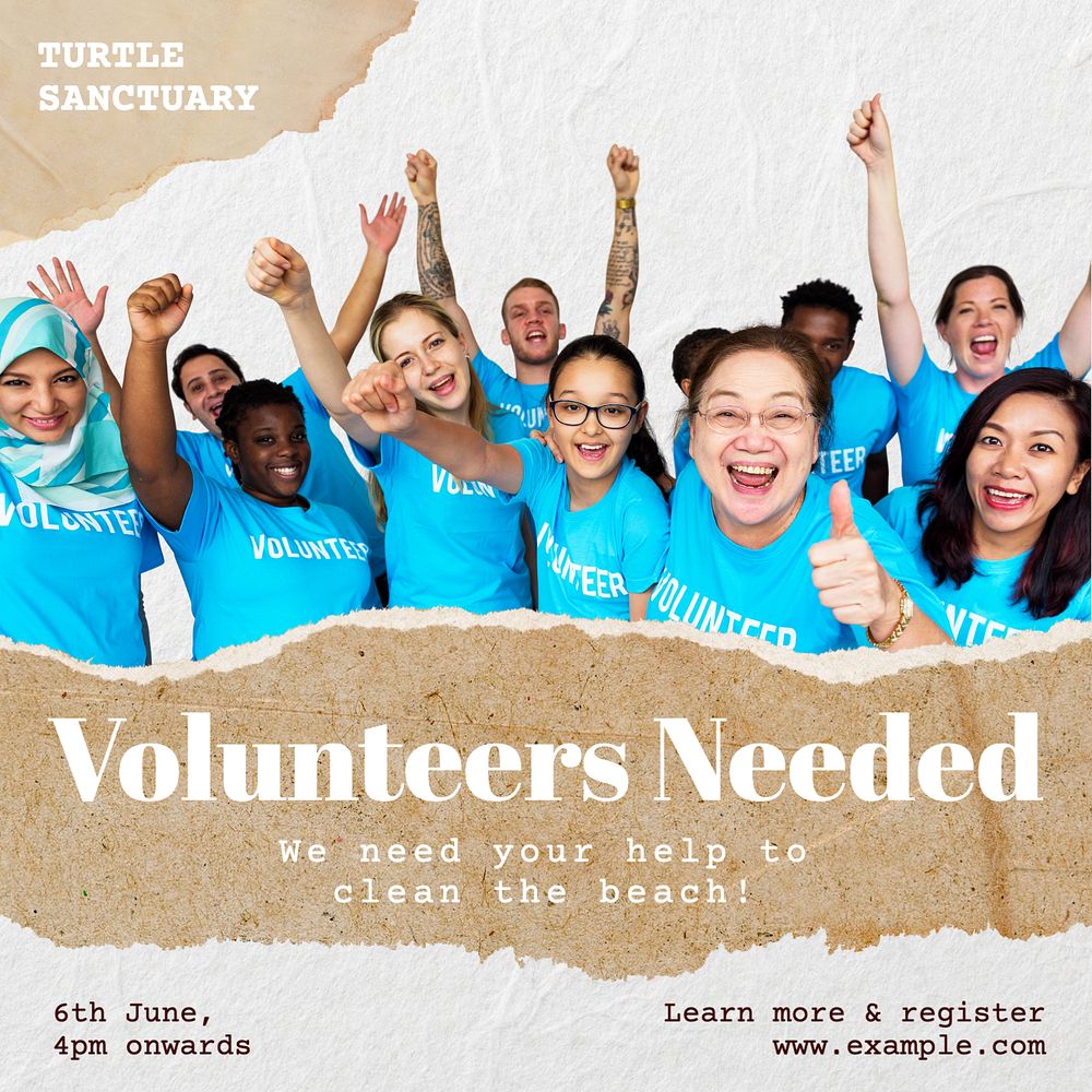 Volunteers needed Instagram post template