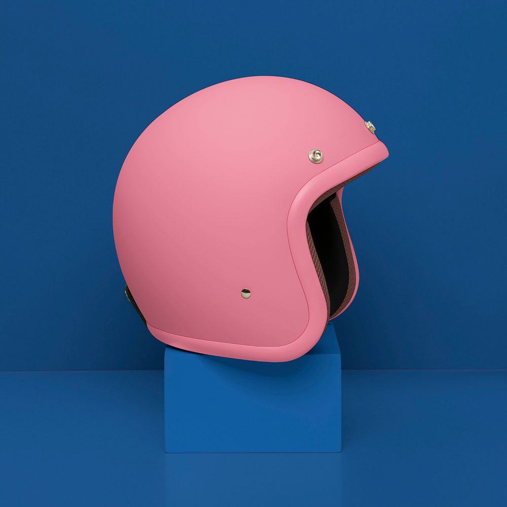 Editable pink helmet mockup